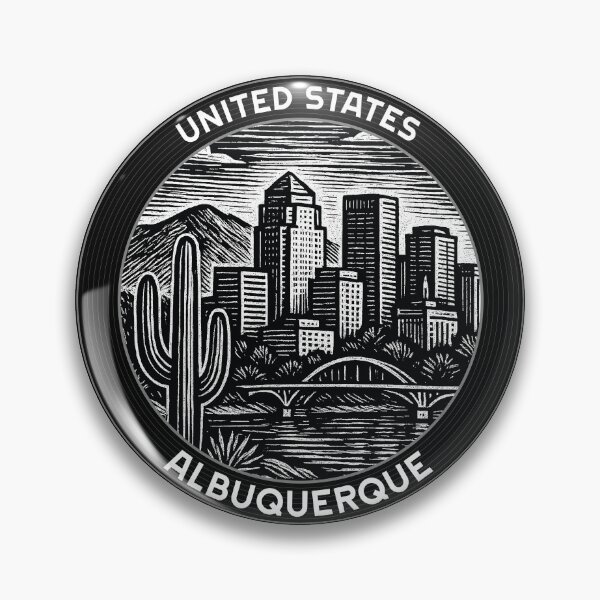 Artikelvorschau, Albuquerque, USA, Linolschnitt-Stil entworfen und verkauft von Thistle-TShop.