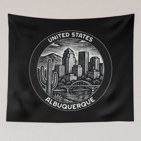 Item preview, Albuquerque USA Linocut Style  designed and sold by Thistle-TShop.