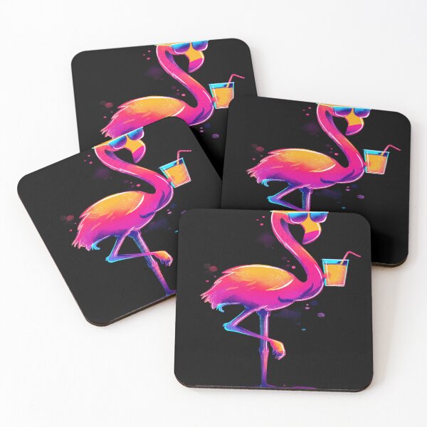 Item preview, Neon Flamingo Sunglasses Cocktail Tropical Summer designed and sold by NicolasGlowArt.