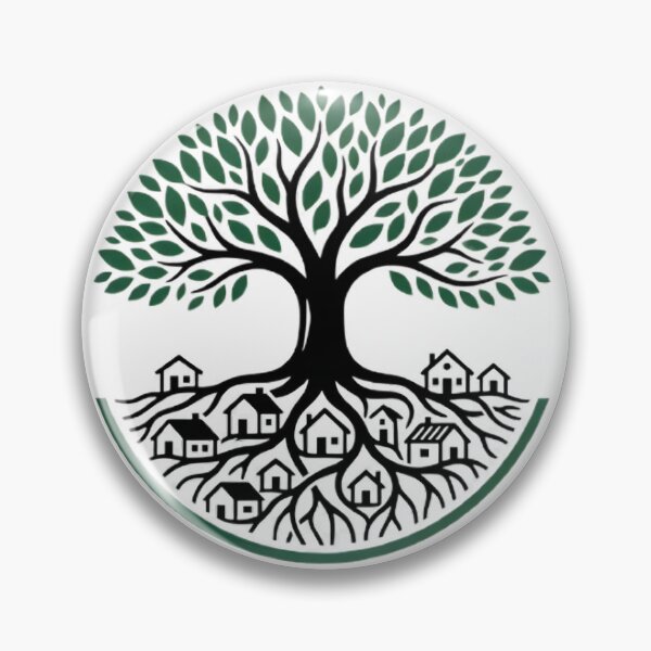 Item preview, Deep Roots Village Tree T-Shirt – Heritage & Belonging Minimal Design designed and sold by MCV-Designs.