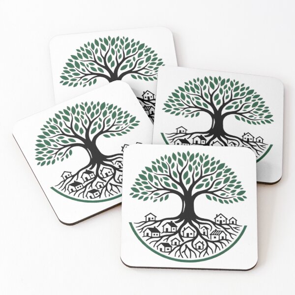 Item preview, Deep Roots Village Tree T-Shirt – Heritage & Belonging Minimal Design designed and sold by MCV-Designs.