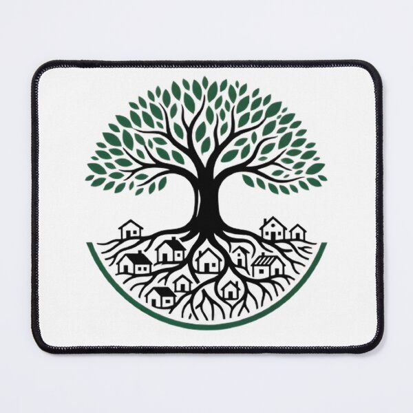 Item preview, Deep Roots Village Tree T-Shirt – Heritage & Belonging Minimal Design designed and sold by MCV-Designs.
