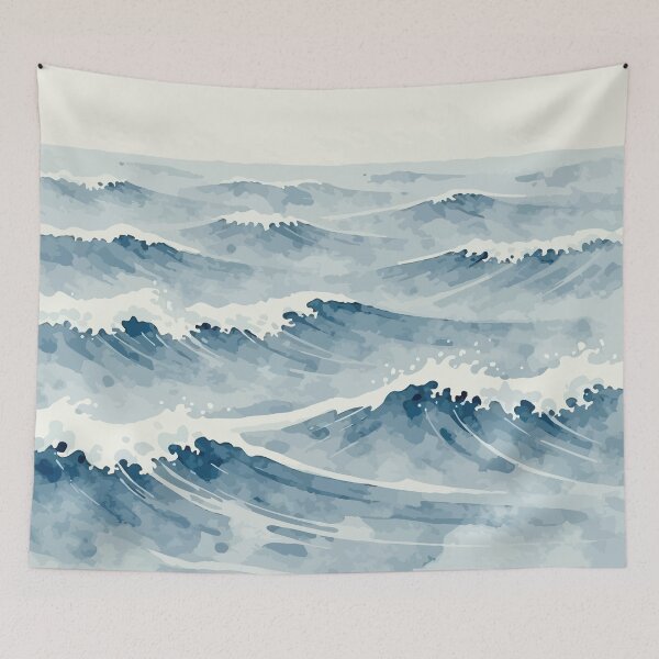 Item preview, Calming Watercolor Ocean Waves designed and sold by RidaSalArt.