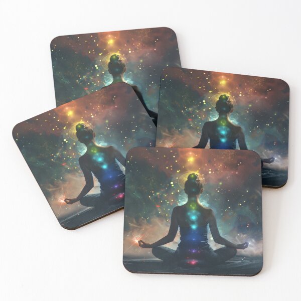Item preview, Chakra Meditation in the Cosmos – Spiritual Yoga Energy Art designed and sold by CosmicGlyph.
