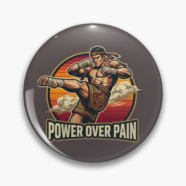 Item preview, Camiseta de motivación vintage retro de kickboxing para gimnasio con el lema "Poder sobre el dolor" de luchador de Muay Thai. designed and sold by Prime legend .