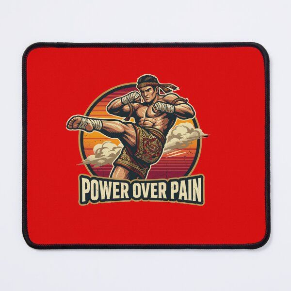 Item preview, Power Over Pain Muay Thai Fighter Vintage Retro Kickboxing Gym Motivation T-Shirt designed and sold by Prime legend .
