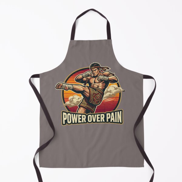 Item preview, Power Over Pain Muay Thai Fighter Vintage Retro Kickboxing Gym Motivation T-Shirt designed and sold by Prime legend .