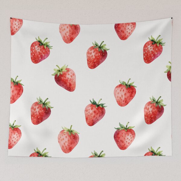 Item preview, Fresh and Juicy Watercolor Strawberry Pattern designed and sold by RidaSalArt.