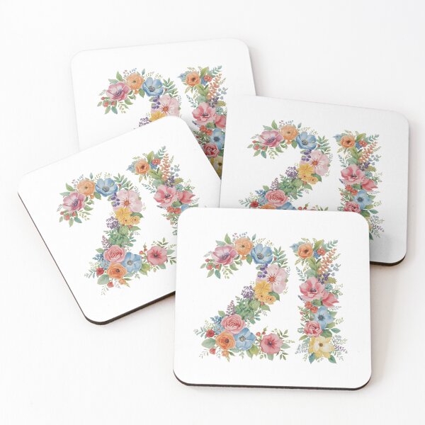 Item preview, 21st birthday flowers  watercolor. designed and sold by uunaa.