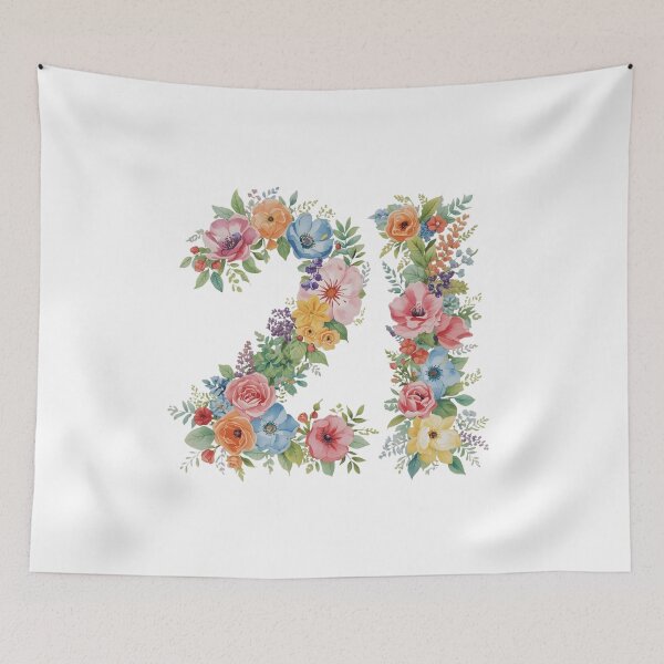 Item preview, 21st birthday flowers  watercolor. designed and sold by uunaa.