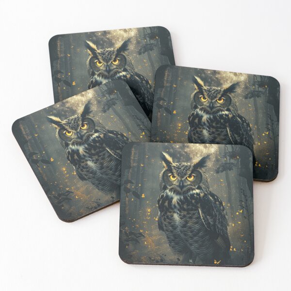 Item preview, Moon Guardian Owl with Golden Eyes designed and sold by Erika Kaisersot.