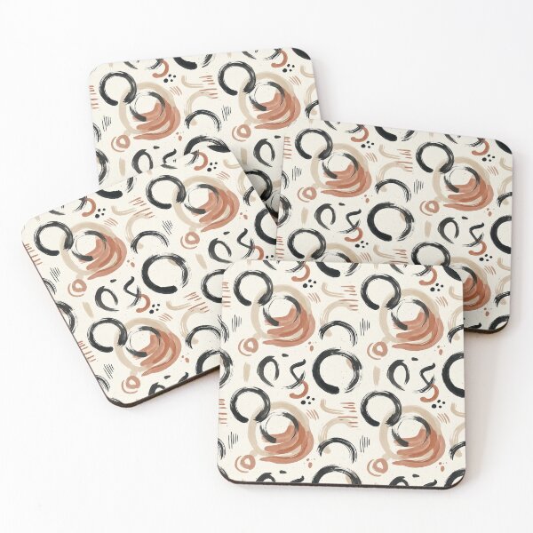 Item preview, Wabi-Sabi Terracotta & Black Ink Ensō Zen Pattern designed and sold by OpenDreamArts.