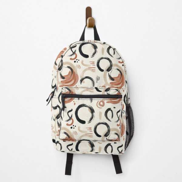 Item preview, Wabi-Sabi Terracotta & Black Ink Ensō Zen Pattern designed and sold by OpenDreamArts.