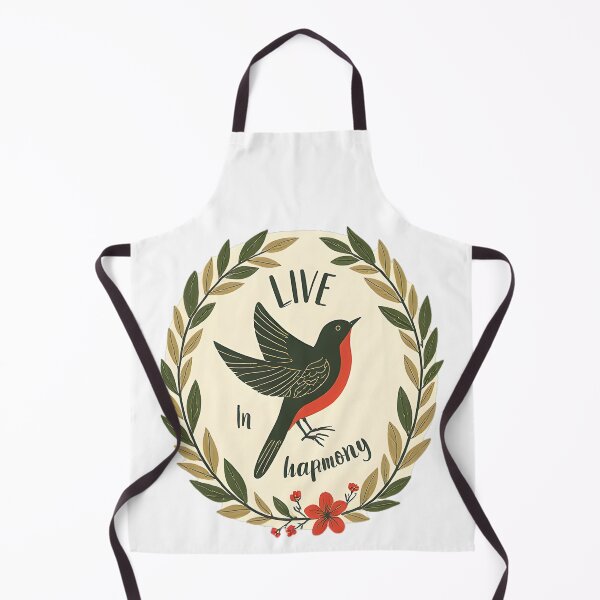 Item preview, Live in Harmony – Nature Bird Illustration with Floral Wreath designed and sold by Kavya Art.
