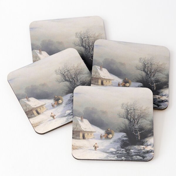 Item preview, Little Russian Ox Cart in Winter designed and sold by SharonTheFirst.