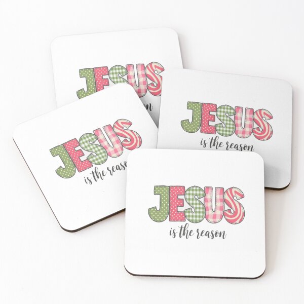 Item preview, Festive “Jesus Is the Reason” Patchwork Christian Christmas Design for Faith & Holiday Lovers designed and sold by Bright Nest Studio.
