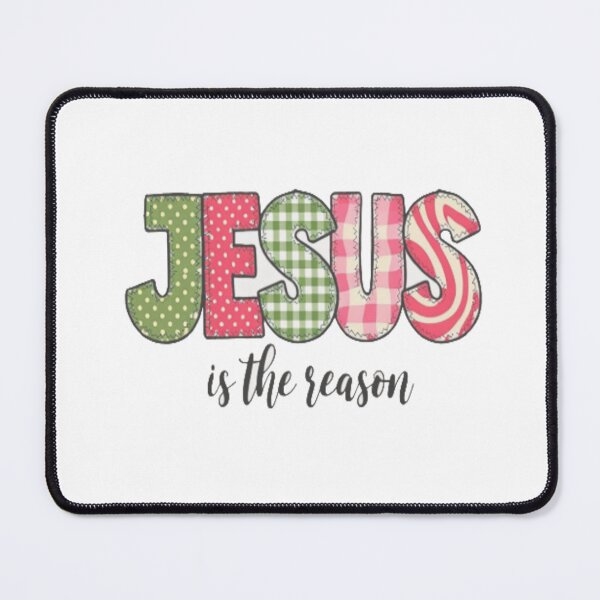 Item preview, Festive “Jesus Is the Reason” Patchwork Christian Christmas Design for Faith & Holiday Lovers designed and sold by Bright Nest Studio.