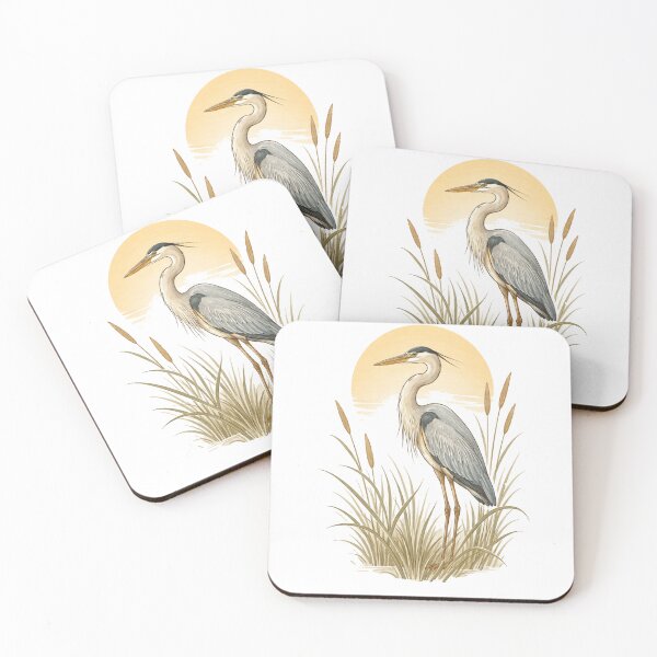 Item preview, Golden Marsh Heron designed and sold by SundayVale.