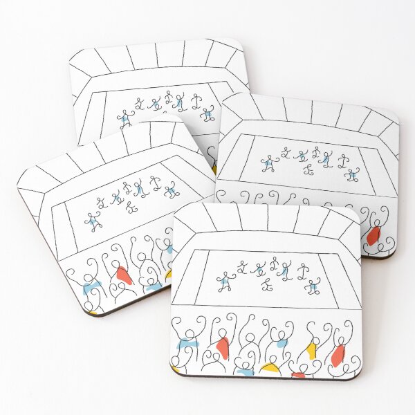 Item preview, Minimalist Football Stadium with Fans Stick People Illustration designed and sold by missbobbit.