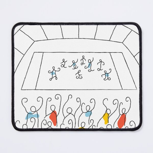 Item preview, Minimalist Football Stadium with Fans Stick People Illustration designed and sold by missbobbit.
