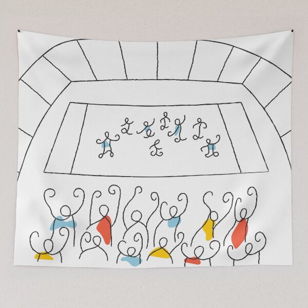 Item preview, Minimalist Football Stadium with Fans Stick People Illustration designed and sold by missbobbit.