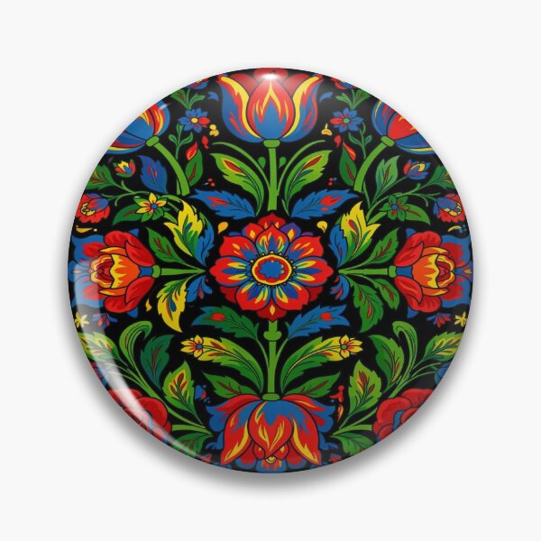 Item preview, Slavic Folk Flowers – Vibrant Floral Folk Art Pattern designed and sold by myforestfog.