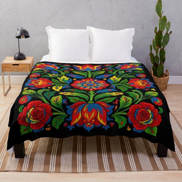Item preview, Slavic Folk Flowers – Vibrant Floral Folk Art Pattern designed and sold by myforestfog.