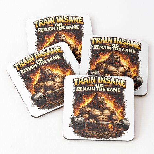 Item preview, Train Insane Or Remain The Same Gym Gorilla Workout Motivation Fitness T-Shirt Design designed and sold by Nixora.