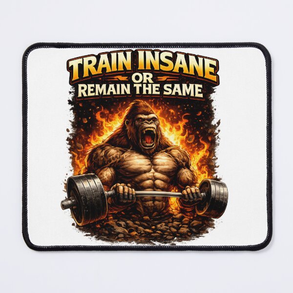 Item preview, Train Insane Or Remain The Same Gym Gorilla Workout Motivation Fitness T-Shirt Design designed and sold by Nixora.