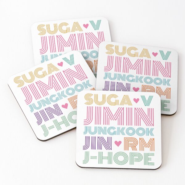 Item preview, Colorful Neon BTS Member Names Typographic Art designed and sold by BrownHorse90s.