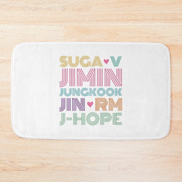 Item preview, Colorful Neon BTS Member Names Typographic Art designed and sold by BrownHorse90s.