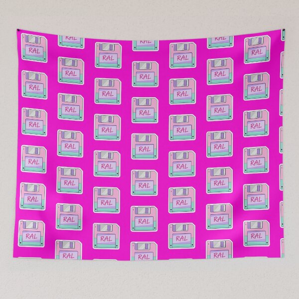 Item preview, Vaporwave Floppy Disk Sticker - RAL Archive Retro Tech designed and sold by RewindArtLab.