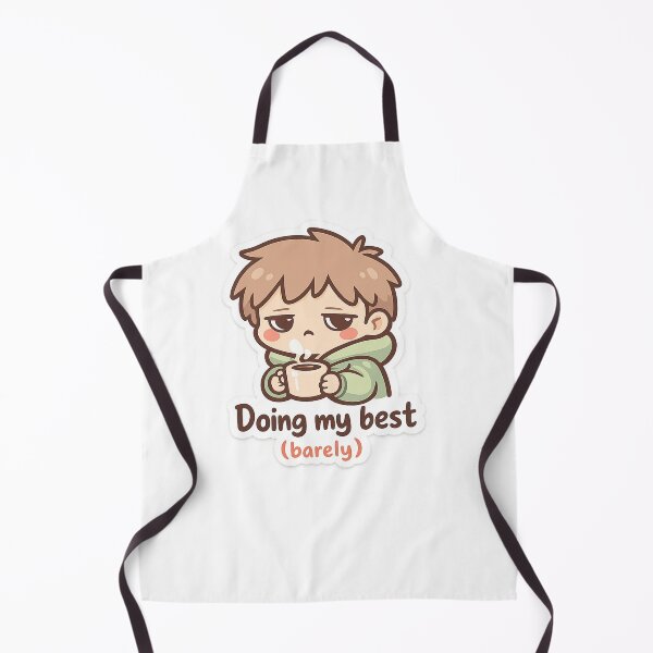 Item preview, Cute Tired Coffee Sticker – “Doing My Best (Barely)” Funny Relatable Aesthetic Sticker designed and sold by NovaDropDesigns .