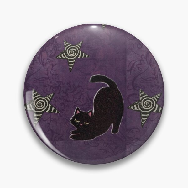 Item preview, Purple whimsigoth cat and stars designed and sold by BrontesWhimsyStore.
