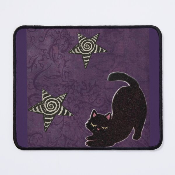 Item preview, Purple whimsigoth cat and stars designed and sold by BrontesWhimsyStore.