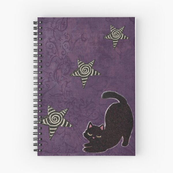 Item preview, Purple whimsigoth cat and stars designed and sold by BrontesWhimsyStore.
