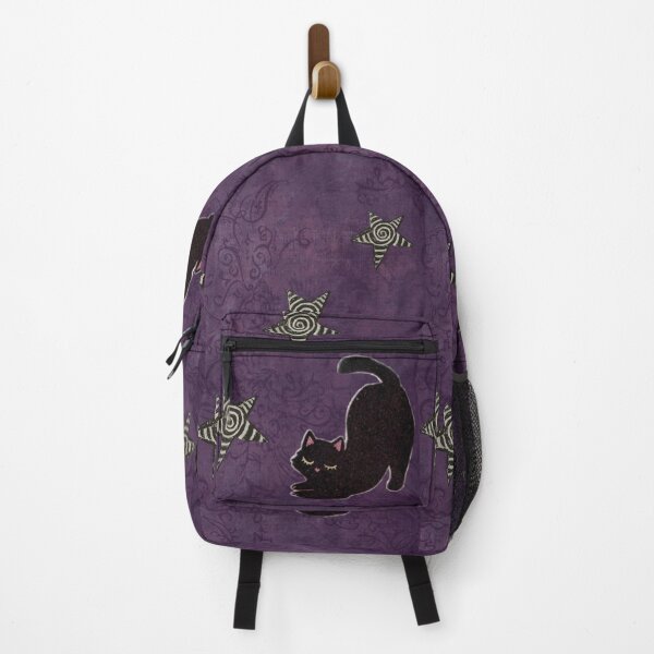 Item preview, Purple whimsigoth cat and stars designed and sold by BrontesWhimsyStore.