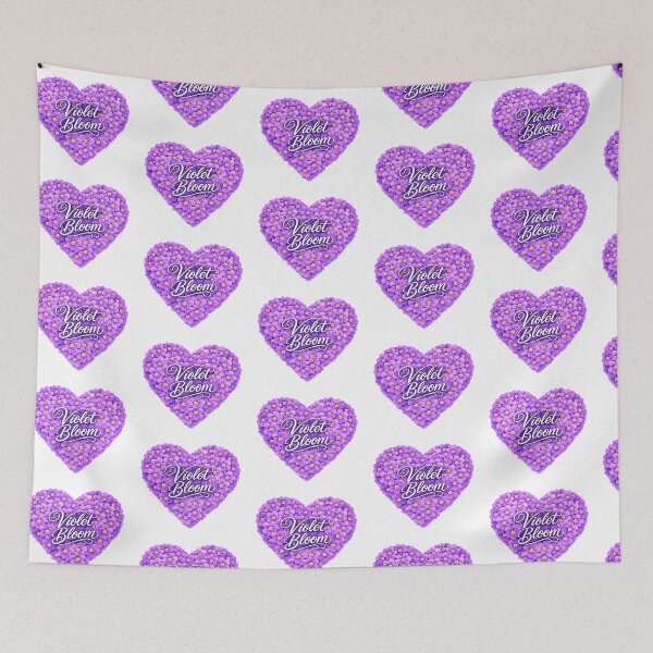 Item preview, Violet Bloom Floral Heart Purple Watercolor Art designed and sold by GlowingTales.