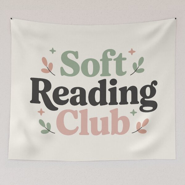 Item preview, Soft Reading Club Cozy Bookish Logo designed and sold by TrendMorphic.
