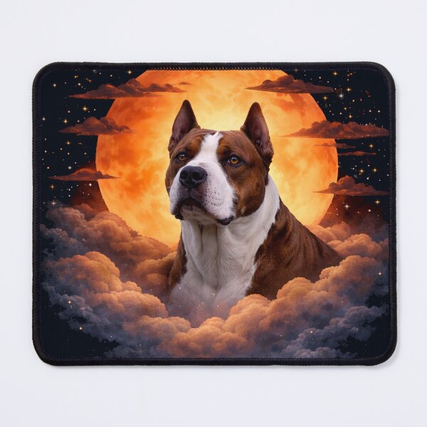 Item preview, Cosmic Pitbull Moon Art – Galaxy Mountain Dog Shirt Design designed and sold by PixelsPaws.