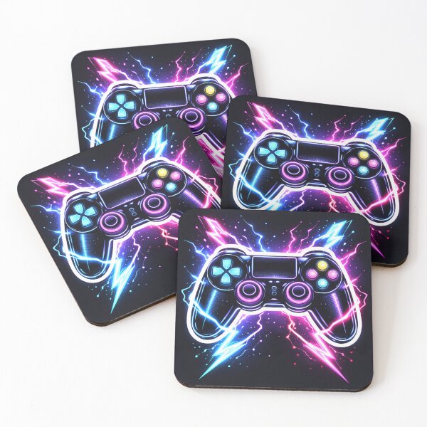 Item preview, Neon Gaming Controller with Lightning Strikes designed and sold by Super beautiful art.