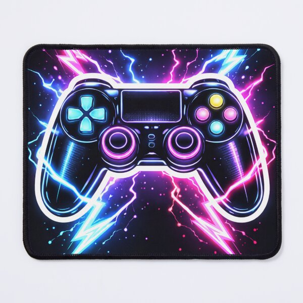 Item preview, Neon Gaming Controller with Lightning Strikes designed and sold by Super beautiful art.