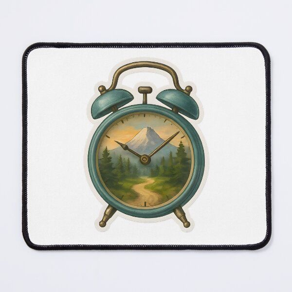 Item preview, Vintage Alarm Clock with Mountain Landscape designed and sold by Yomere.