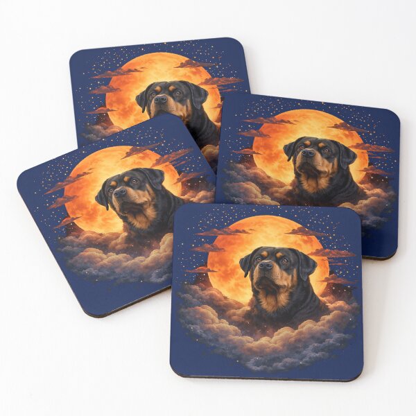 Item preview, Cosmic Rottweiler Moon Art – Galaxy Rottweiler Cloud Dog Shirt Design designed and sold by PixelsPaws.