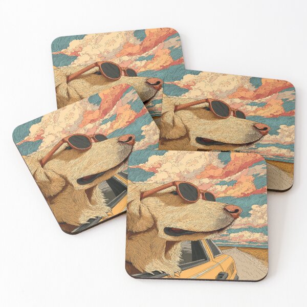 Item preview, Cool Dog Sunglasses Road Trip Adventure Art designed and sold by NicolasGlowArt.
