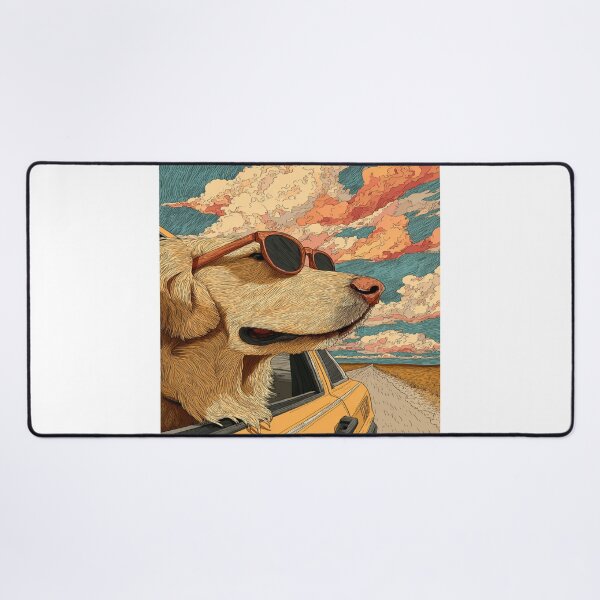 Item preview, Cool Dog Sunglasses Road Trip Adventure Art designed and sold by NicolasGlowArt.