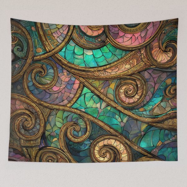 Item preview, New Zealand Māori Paua Pattern Koru Design 888 designed and sold by GrinGalore.