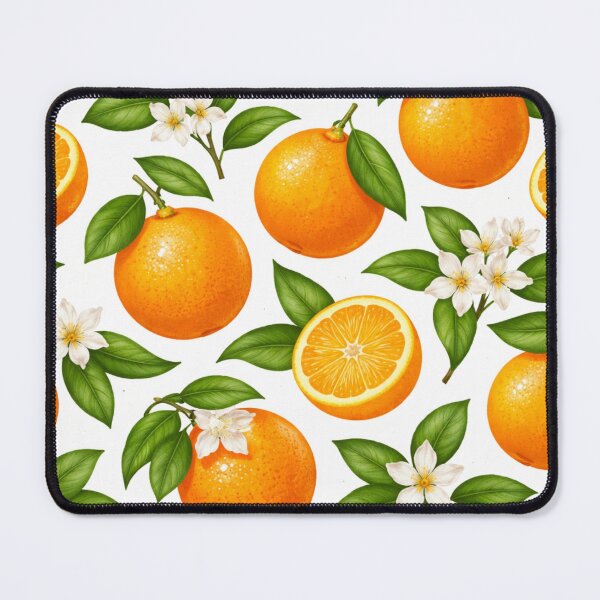 Item preview, Fresh Orange Pattern with Leaves and Blossoms | Citrus Fruit Aesthetic Design designed and sold by DreamPixelPrint.