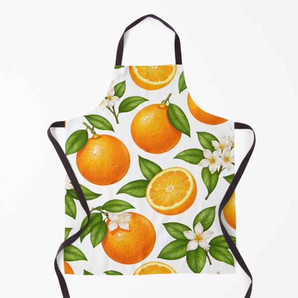 Item preview, Fresh Orange Pattern with Leaves and Blossoms | Citrus Fruit Aesthetic Design designed and sold by DreamPixelPrint.
