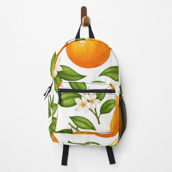 Item preview, Fresh Orange Pattern with Leaves and Blossoms | Citrus Fruit Aesthetic Design designed and sold by DreamPixelPrint.